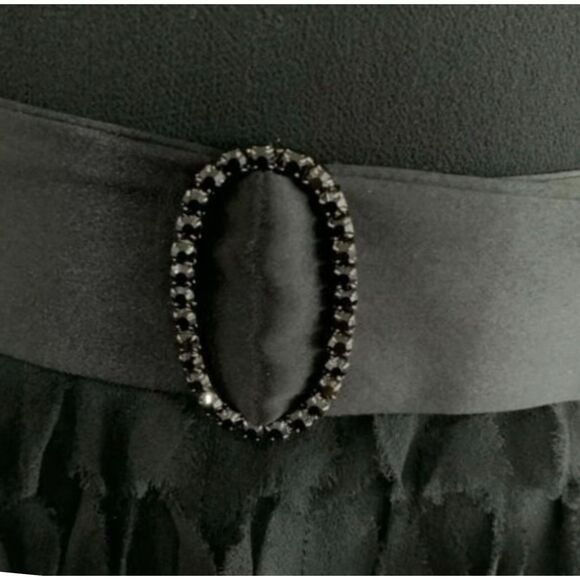 100% Silk White House Black Market Halter Ruffle Dress Cocktail 0 - Picture 7 of 10